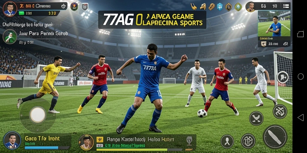 Screenshot gameplay seru dari 77AG saat bertanding di lapangan.