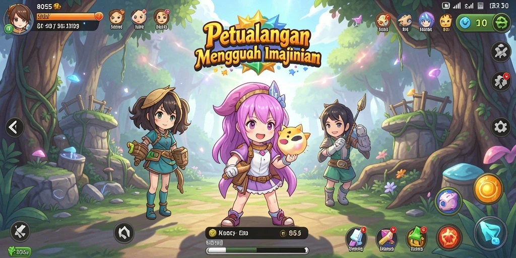 Tangkapan layar game 8055 dengan karakter anime yang menakjubkan.