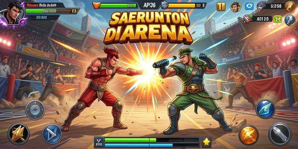 Gameplay API36 yang mendebarkan dan penuh aksi pertarungan.