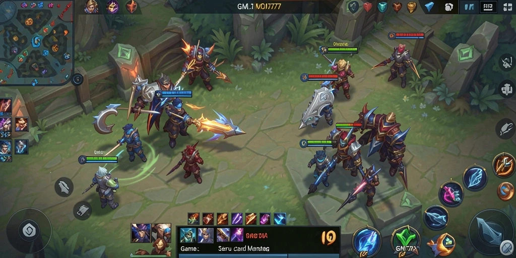 Tampilan gameplay menarik dari game MOBA GM777 dengan aksi seru.