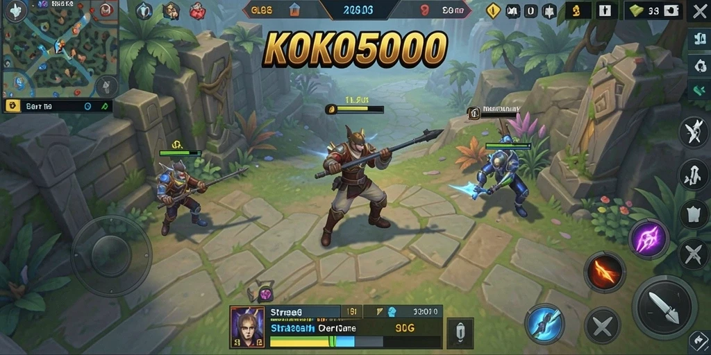 Tampilan gameplay KOKO5000 yang mendebarkan dan strategis.