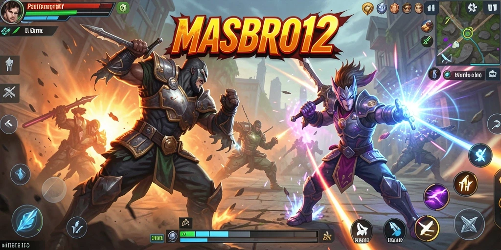 Tampilan pertarungan mendebarkan dalam gameplay MASBRO12.