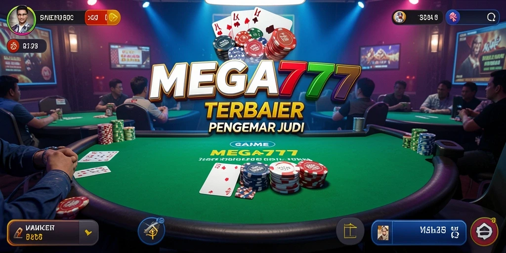 Tampilan gameplay MEGA777 menampilkan aksi seru poker yang mendebarkan.