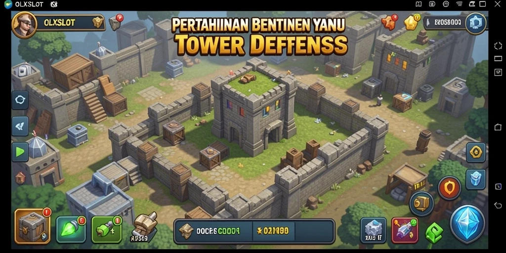 Tampilan gameplay menarik dari OLXSLOT dengan strategi Tower Defense.
