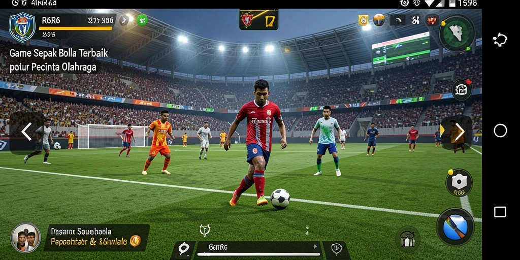 Tangkapan layar R6R6 menampilkan aksi sepak bola yang mendebarkan.