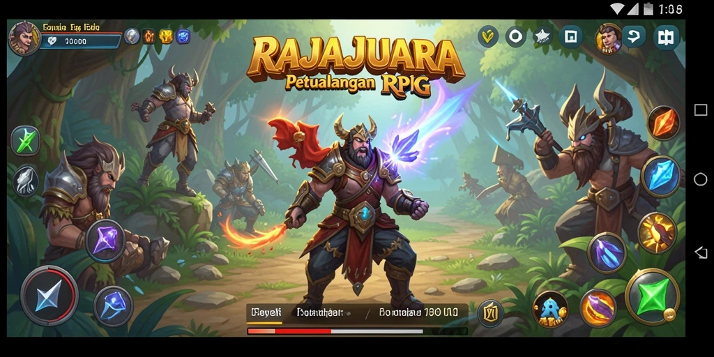 Tampilan gameplay menarik dari RAJAJUARA saat melawan musuh.