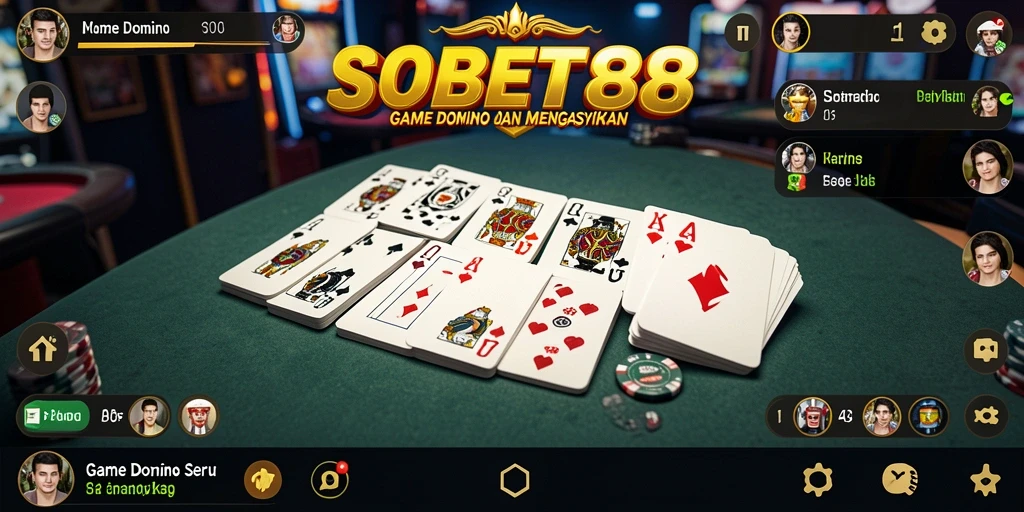 Tampilan gameplay seru dari game Domino SOBET88.